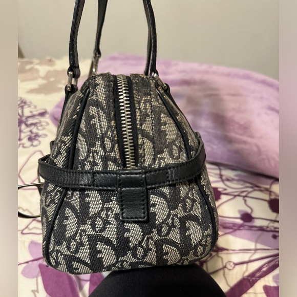 ❌SOLD❌ChristianDior Black LogoCharm Oblique Monogram Signature Trotter BostonBag - Picture 8 of 10